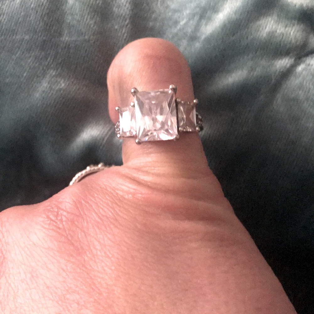 Cz and sterling silver ring size 5